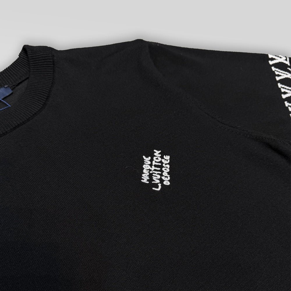 Short-Sleeved Cotton Crewneck Knit T-Shirt - Image 3