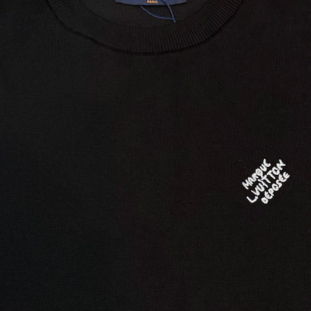 Short-Sleeved Cotton Crewneck Knit T-Shirt - Image 2